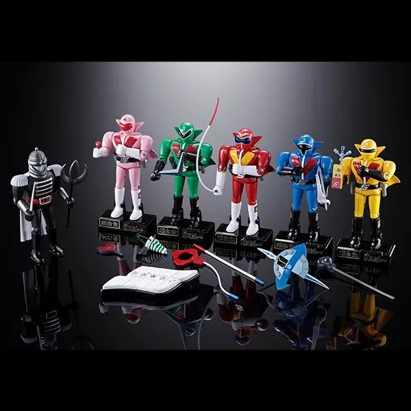 Chogokin Himitsu Sentai Gorenger six-figure set, official product photo