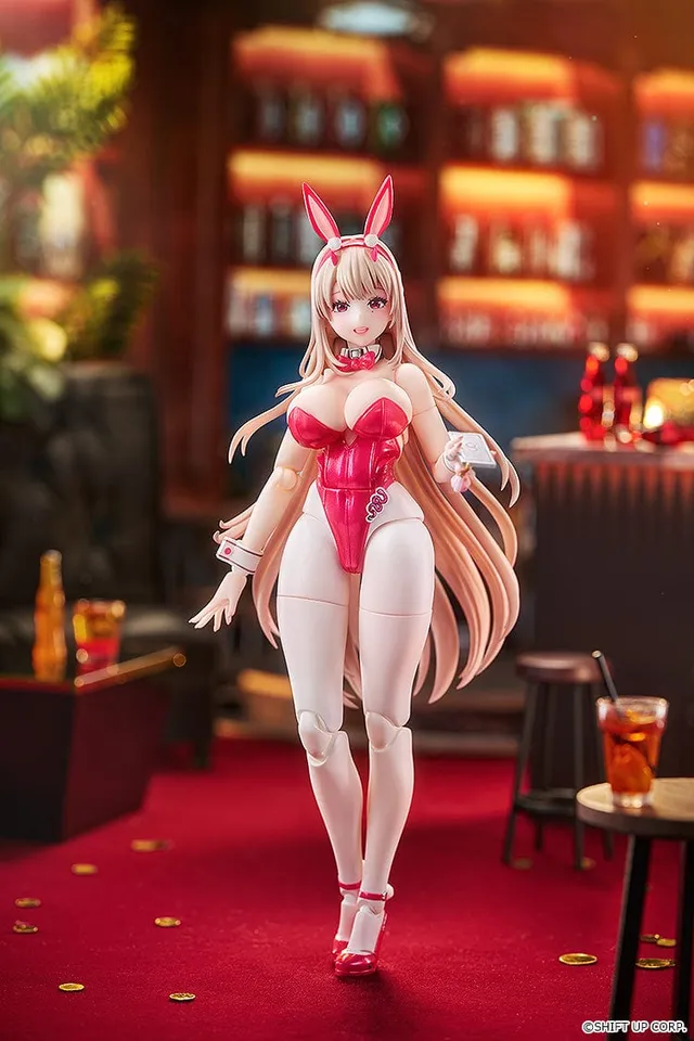 Hyper Body Viper: Toxic Rabbit posable figure from Goddess of Victory: Nikke in her bunny-suit outfit, official product photo