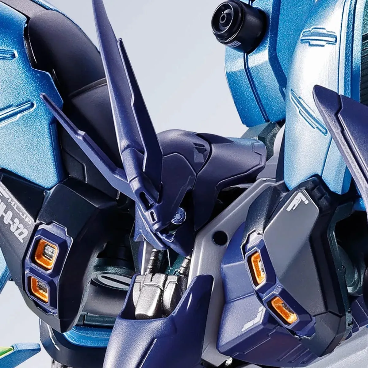 METAL ROBOT SPIRITS <SIDE MS> Sazabi Hoshimachi Suisei Ver., official product photo showing the blue collaboration colors
