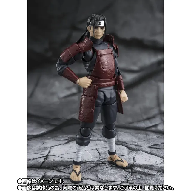 S.H.Figuarts Hashirama Senju -Edo Tensei- painted prototype standing in dark red plate armor with one hand on his hip, official product photo
